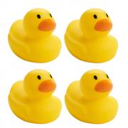 iShyan Bath Toy Baby Bathtub Duck Toys, 4 Pcs Yellow Rubber Ducks Floating Squeaky Duckies Gift for Baby Shower Infants Kids Toddler Party Decoration