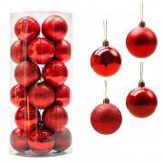 iShyan Red Christmas Ornaments Balls Shatterproof Christmas Tree Decorations 2024 Personalized DIY Xmas Balls for Christmas Party Wreaths Garlands Trees (24pcs)