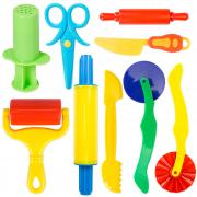 iShyan Playdough Tool Kit,9 Pcs Basic Play Dough Tools Starter Set for Kids Includes Cutters Roller, Rolling Pins, Safety Scissors,Dough Extruder,Plastic Knife